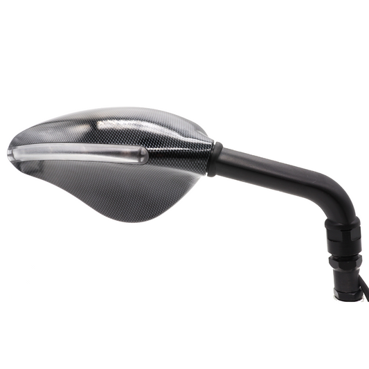 VIPER Carbon Right Rearview Mirror with Integrated LED Indicators