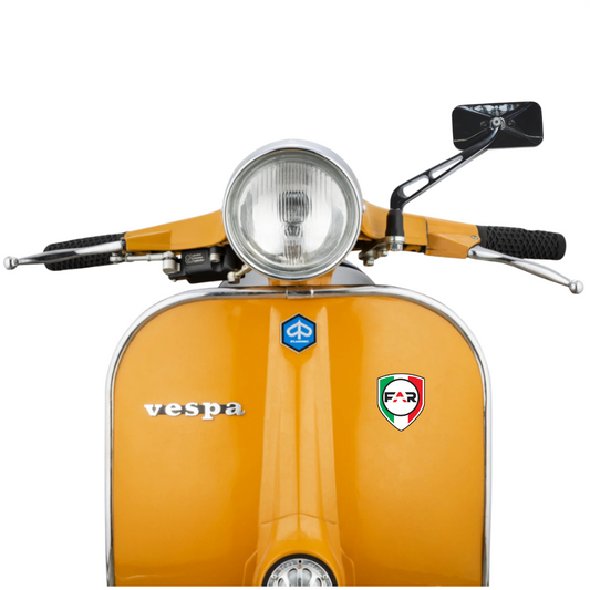 retrovisore-universale-per-vespa-piaggio-cromato-nero – Vista laterale dettaglio FAR