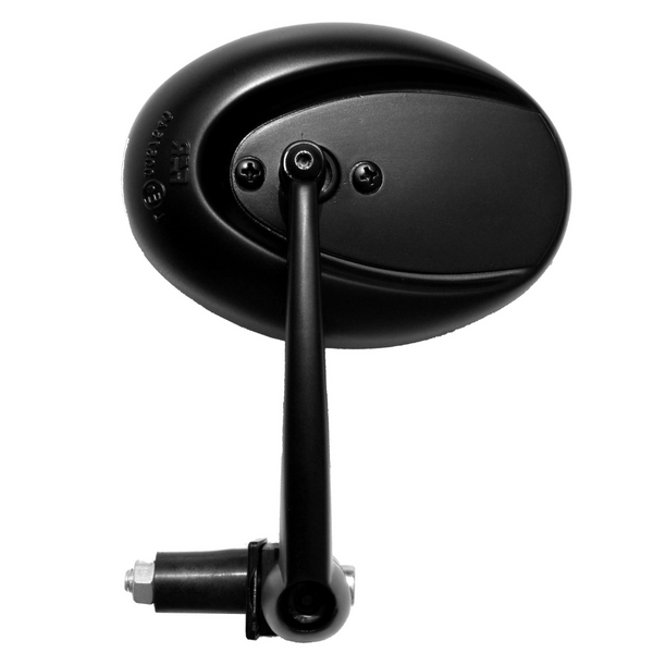 Universal Bar End Left Mirror Dark Oval Black