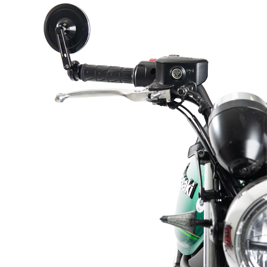 Retrovisore Universale Bar end Round Black SX/DX – Retrovisore FAR Italian Design