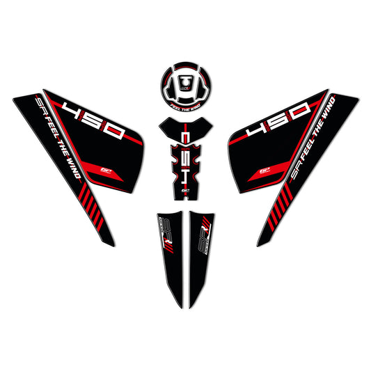 Kit Paraserbatoio Rosso per CFMoto 450SR 2023-2026 – dettaglio 2