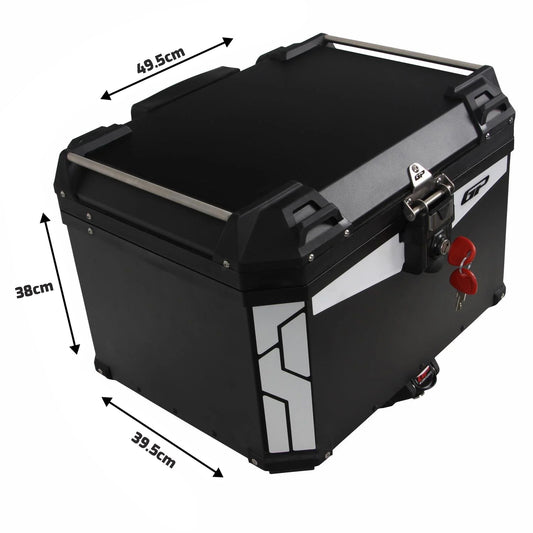 Universal 57 lt Aluminum Motorcycle Top Case Nero - GP Kompozit