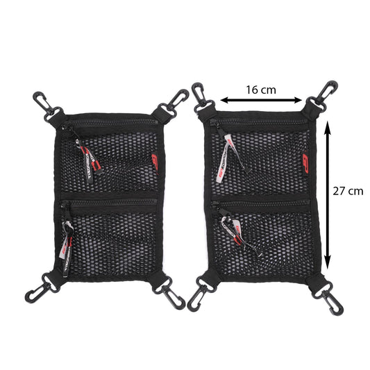 Side Pannier Mesh Net Organizer Compatibile per Universal 40 lt x 2 Aluminum Motorcycle Pannier Sides Cases - GP Kompozit