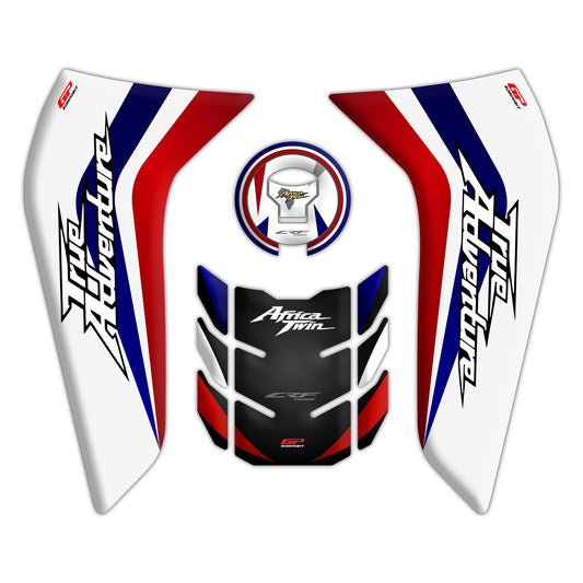 Tank Pad Set White Compatibile per Honda Africa Twin CRF1100L L1 - GP Kompozit