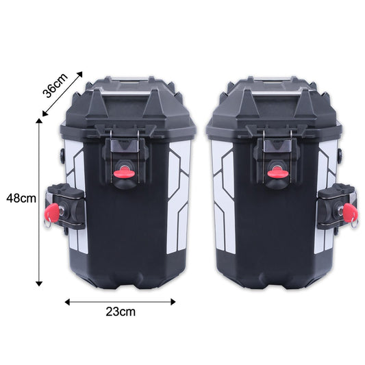 Universal 26 lt x 2 Plastic Motorcycle Pannier Sides Cases Grigio - GP Kompozit