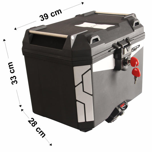 Universal 33 lt Plactic Motorcycle Top Case Nero - GP Kompozit