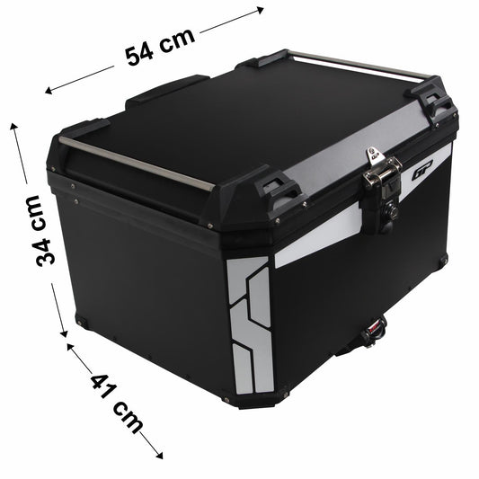 Universal 75 lt Aluminum Motorcycle Top Case Nero - GP Kompozit