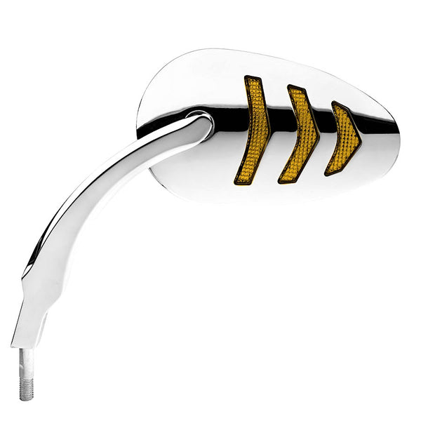 Left Chromed Sequential LED Mirror for Harley-Davidson / Buell