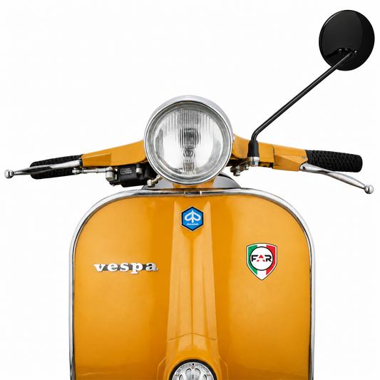 Universeller verchromter linker Rückspiegel für Oldtimer-Vespa
