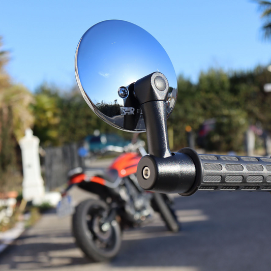 Universal Lenkerenden-Rückspiegel, lang, verchromt – LH/DX