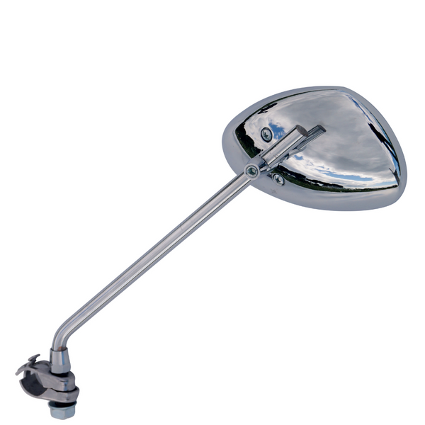 Linker Rückspiegel für klassische Motorräder – verchromtes Aluminium 22mm Klemmschelle