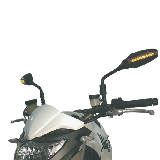 Schwarzer rechter Lenkerspiegel mit LED – Ducati Monster / Multistrada / Hypermotard – Seitenansicht