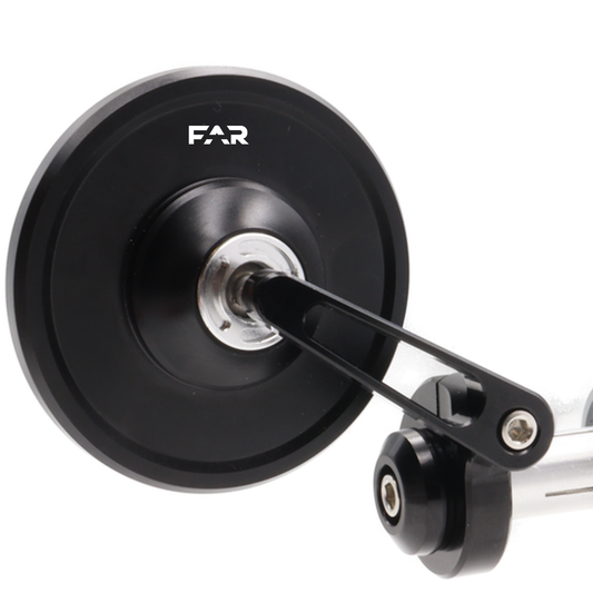 Retrovisore Bar End Round Black Race CNC SX/DX – FAR Italian Design