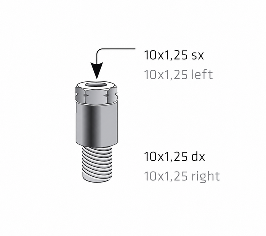 10x1.25 right barrel extension adapter -