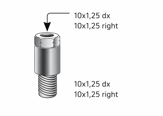 10x1.25 right barrel extension adapter -