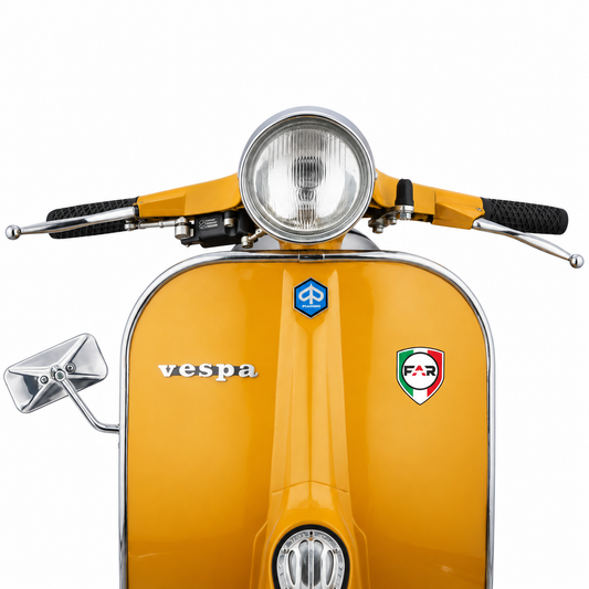 Specchietto Retrovisore a Bandone Vespa d'Epoca Alluminio lucido SX/DX – dettaglio 2