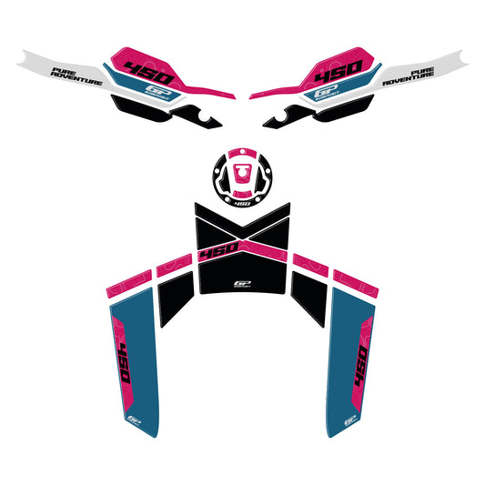Kit Paraserbatoio Blu per CFMoto 450MT 2024-2026 – dettaglio 2