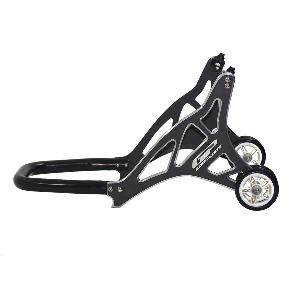 Cavalletto Alzamoto Anteriore Universale in Alluminio Nero – dettaglio 2