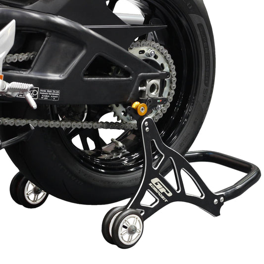 Cavalletto Alzamoto Posteriore Premium in Alluminio con Staffe Regolabili Nero – GP Kompozit