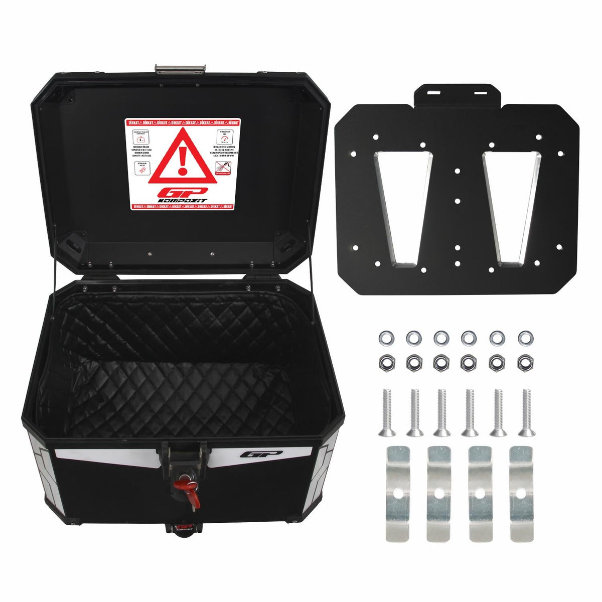 Universal Aluminium Motorcycle Top Case 57 L Black