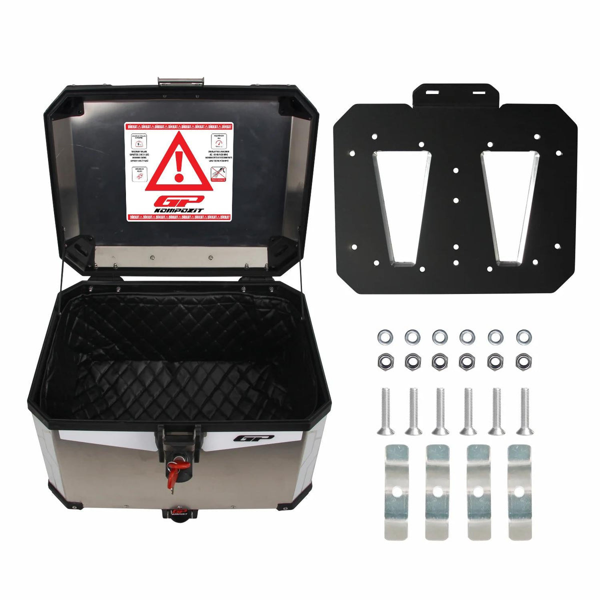 Universal Aluminium Motorcycle Top Case 57 L Grey