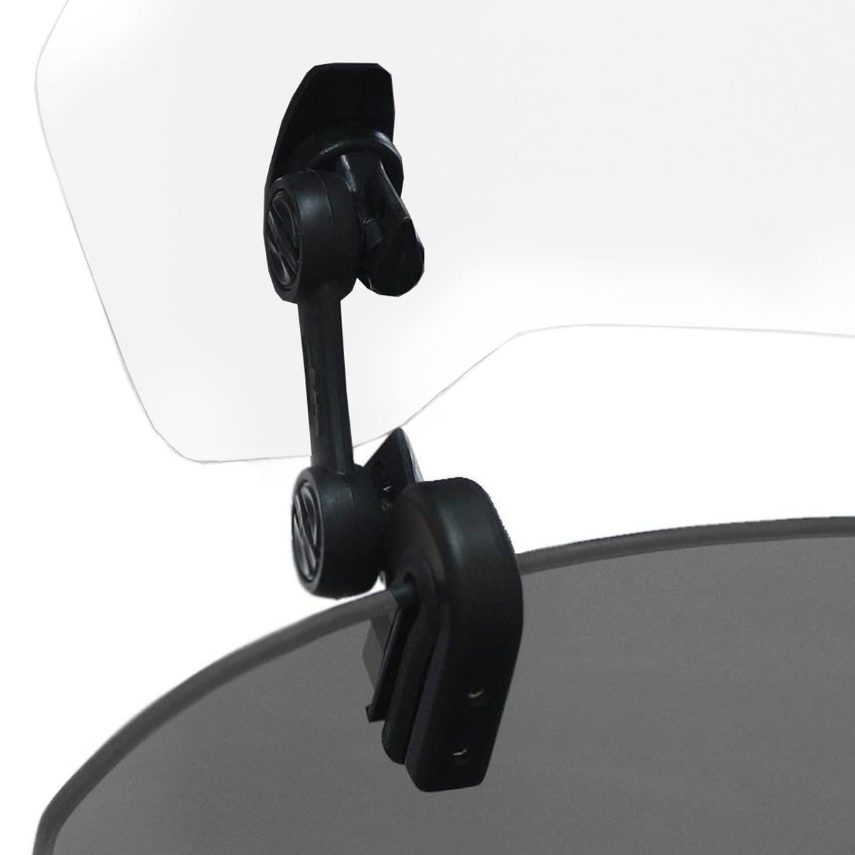 Shaped Double-Jointed Motorcycle Windscreen Extension – Clear Wind Deflector