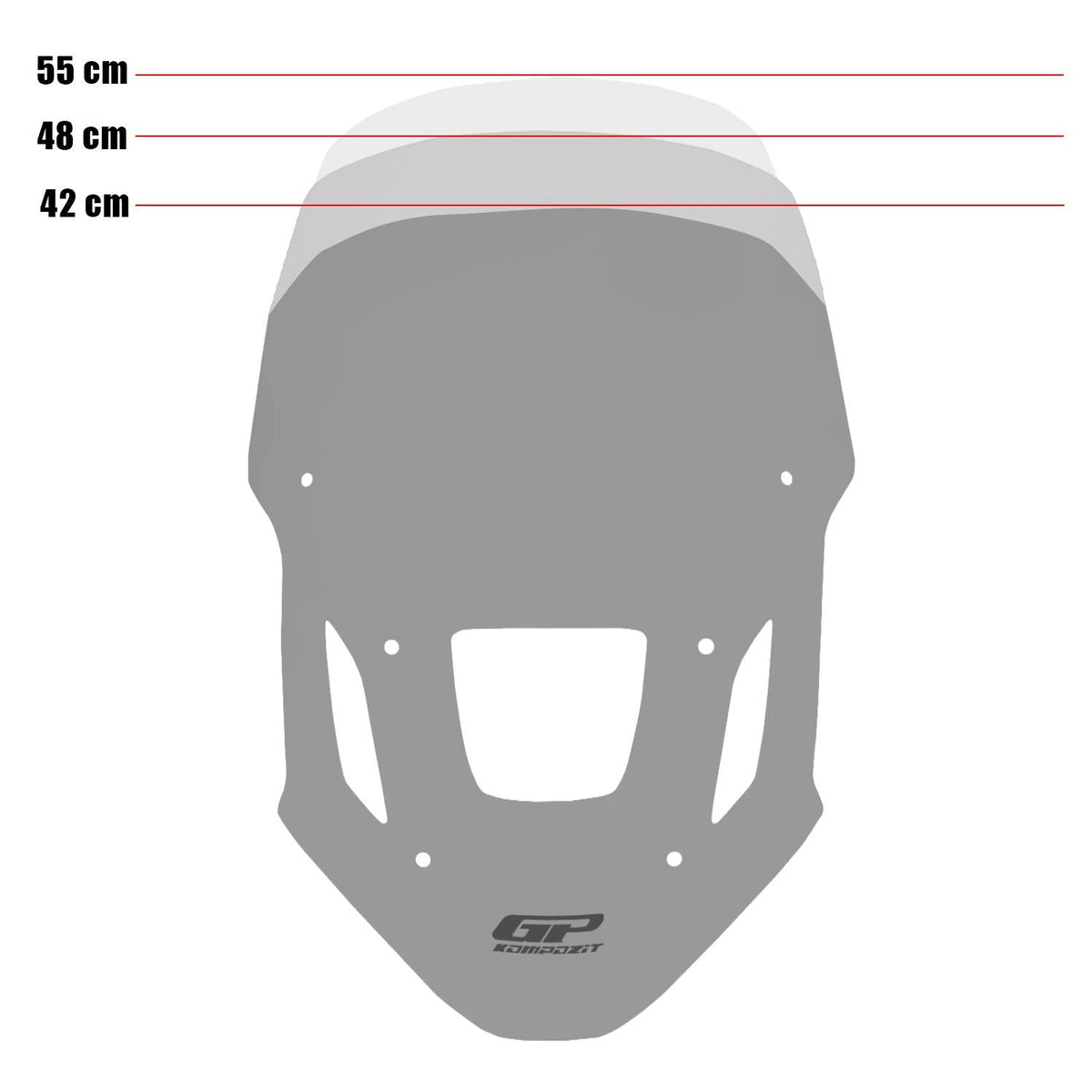 Parabrezza Fumé 55 cm per Honda Africa Twin CRF1100L 2024-2026 – Foto ufficiale GP Kompozit, vista aggiuntiva 1