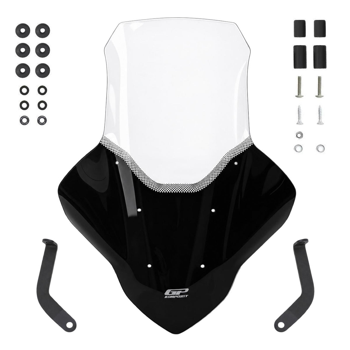 Touring Windschutzscheibe Lang mit Handschützern Transparent 82 cm für Yamaha NMAX 125 / NMAX 155 2021-2024