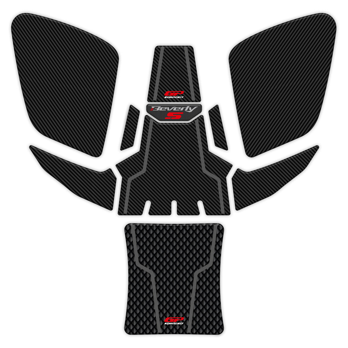 Carbon Tank Pad Kit for Piaggio Beverly S 400 2021-2023