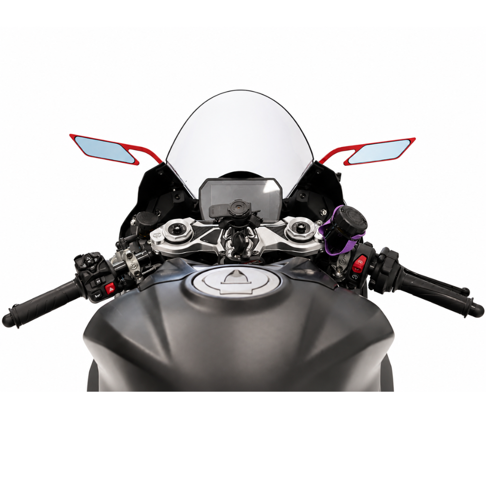 Retrovisore Sinistro Dark Saber Rosso per Ducati Panigale V2 (dal 2025) – dettaglio 3