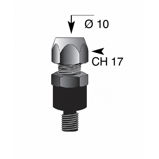 Pinza Universale per Retrovisore Aprilia Pegaso – Cromo