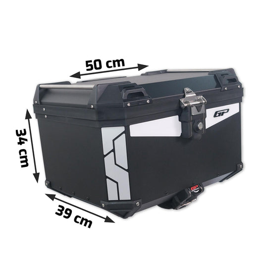 Universal 45 lt Aluminum Motorcycle Top Case Nero - GP Kompozit