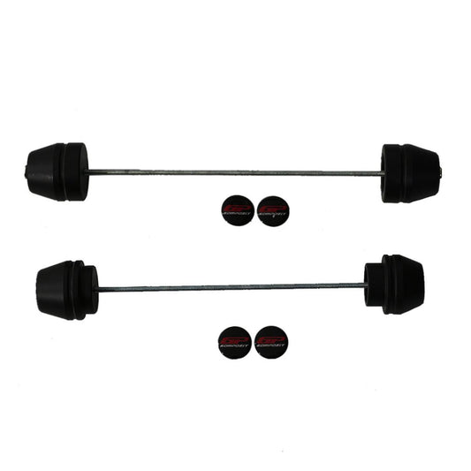 Anteriore-Posteriore Axle Protezione Crash Wheel Protezione Telaio Nero Compatibile per Yamaha MT-09 - GP Kompozit